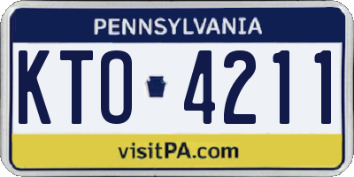 PA license plate KTO4211