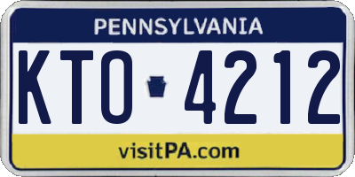 PA license plate KTO4212