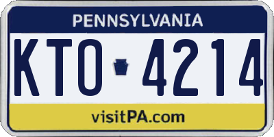PA license plate KTO4214