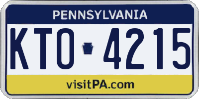 PA license plate KTO4215