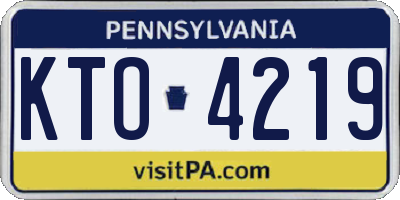 PA license plate KTO4219