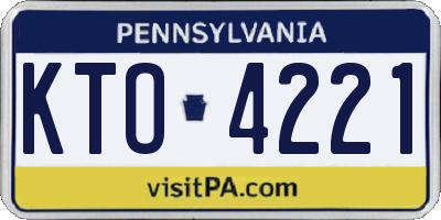 PA license plate KTO4221