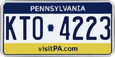 PA license plate KTO4223