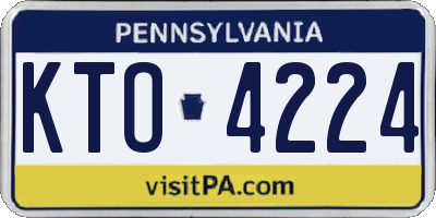 PA license plate KTO4224