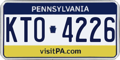 PA license plate KTO4226