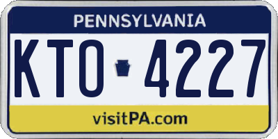 PA license plate KTO4227