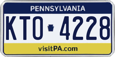 PA license plate KTO4228
