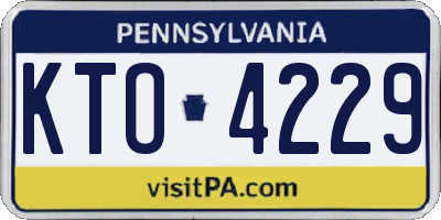 PA license plate KTO4229