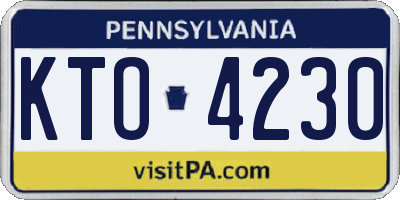 PA license plate KTO4230