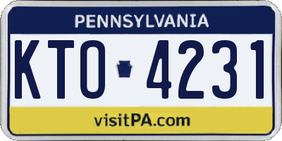 PA license plate KTO4231