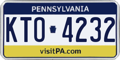 PA license plate KTO4232