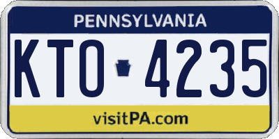 PA license plate KTO4235