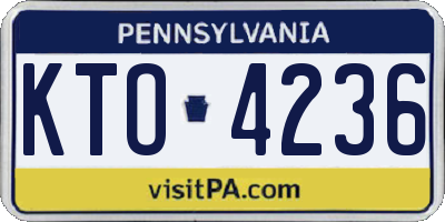 PA license plate KTO4236