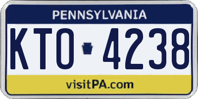 PA license plate KTO4238