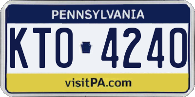 PA license plate KTO4240