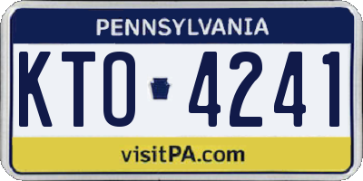 PA license plate KTO4241
