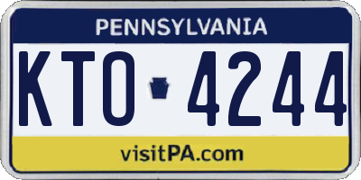 PA license plate KTO4244