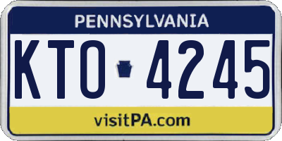 PA license plate KTO4245