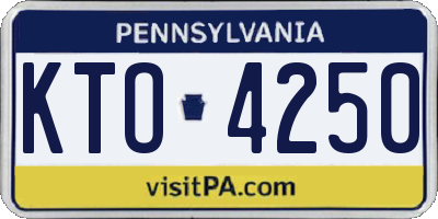 PA license plate KTO4250