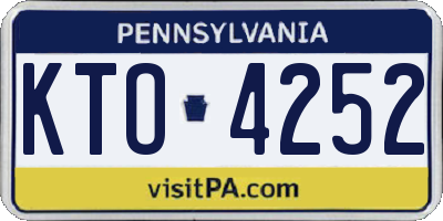 PA license plate KTO4252