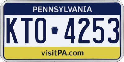 PA license plate KTO4253