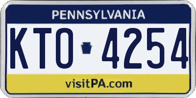 PA license plate KTO4254