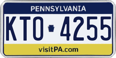 PA license plate KTO4255