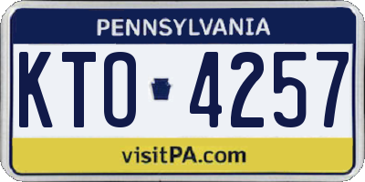 PA license plate KTO4257