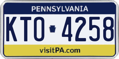 PA license plate KTO4258