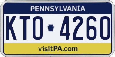 PA license plate KTO4260