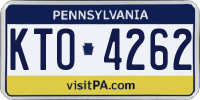 PA license plate KTO4262