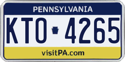 PA license plate KTO4265