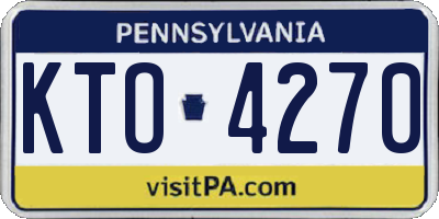 PA license plate KTO4270