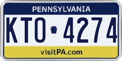 PA license plate KTO4274