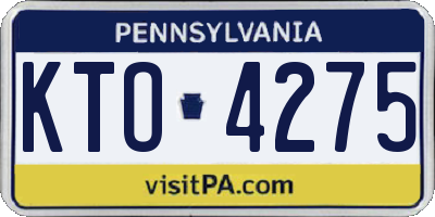 PA license plate KTO4275