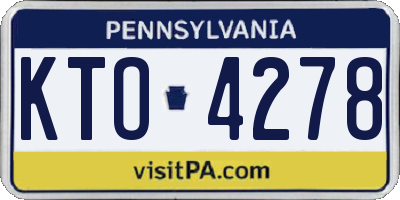 PA license plate KTO4278