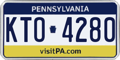 PA license plate KTO4280
