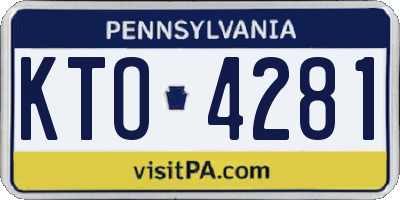 PA license plate KTO4281