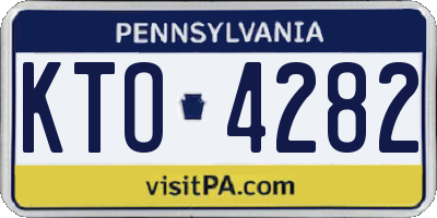 PA license plate KTO4282