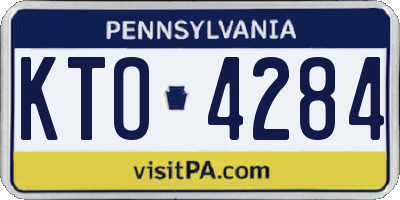 PA license plate KTO4284