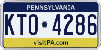 PA license plate KTO4286