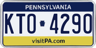 PA license plate KTO4290