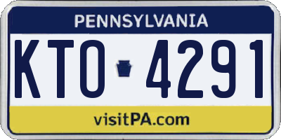 PA license plate KTO4291