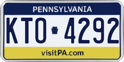 PA license plate KTO4292