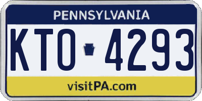 PA license plate KTO4293