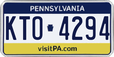 PA license plate KTO4294