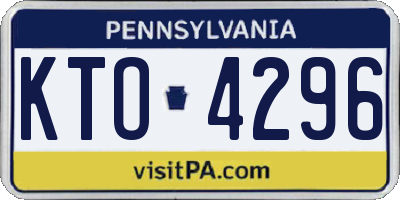 PA license plate KTO4296