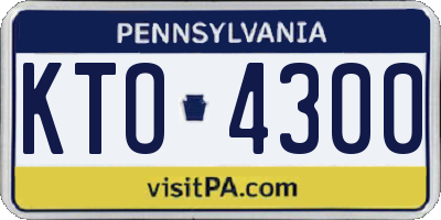 PA license plate KTO4300