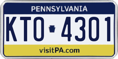PA license plate KTO4301