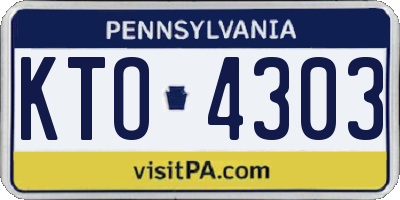 PA license plate KTO4303